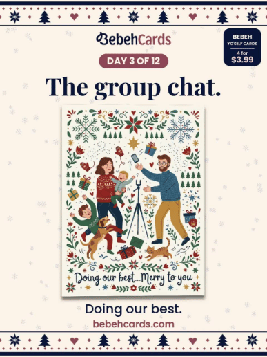 Day 3 of 12: The group chat. Doing our best.