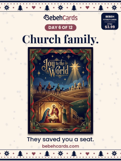 Day 6 of 12: Church family. They saved you a seat.