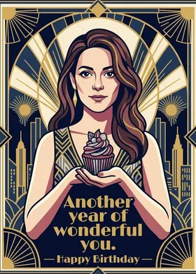 Art Deco style personalized card example