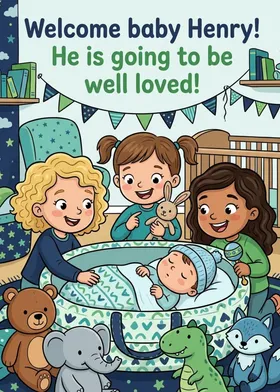 Cartoon style personalized card example