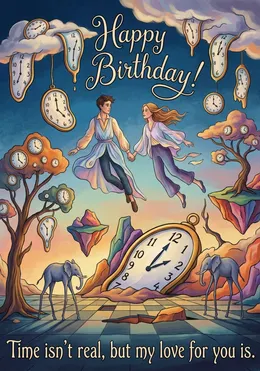 Personalized greeting card in a playful surreal style