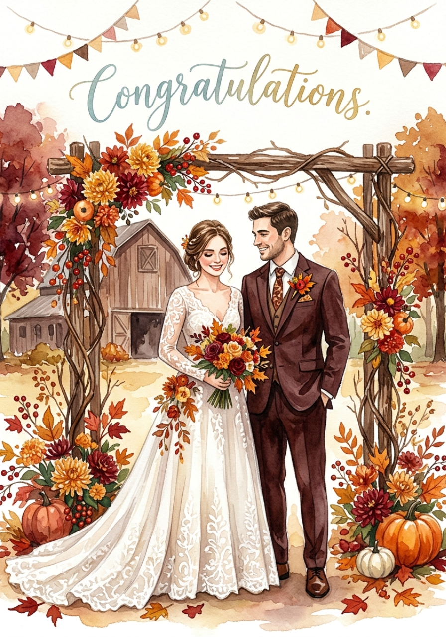 Personalized greeting card in a soft watercolor style